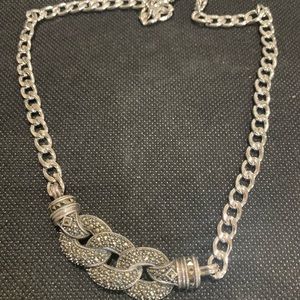 Just in- sterling silver and marquisate necklace